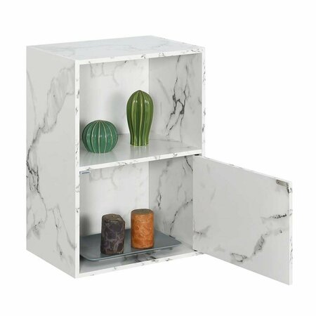 CONVENIENCE CONCEPTS Extra Storage 1 Door Cabinet, White Marble HI2824231